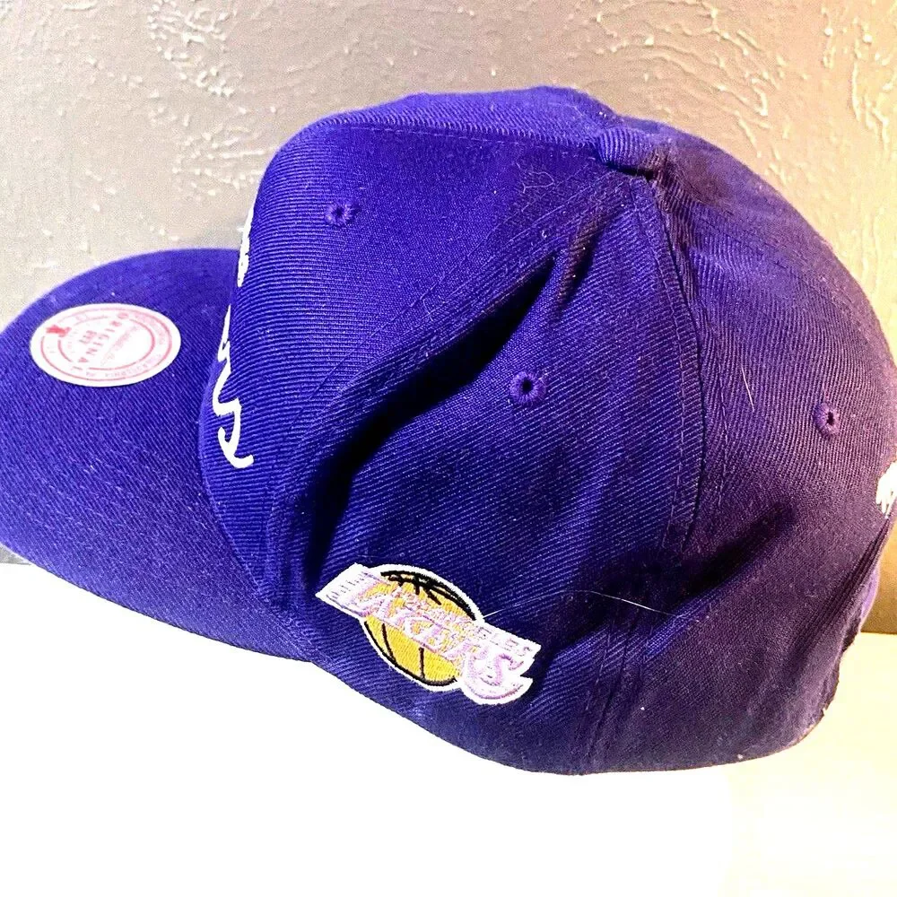 LA Lakers Mitchell & Ness Script HWC Hat Rare Griswold Kobe Snapback